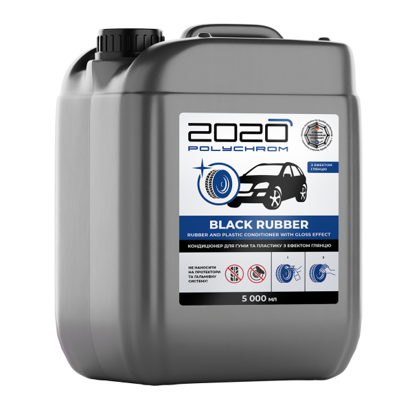 2020_black rubber_5кг POLYCHROM 2020 Кондиціонер для гуми та пластику з ефектом глянцю "BLACK RUBBER", 5 л