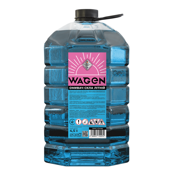 WAGEN Омивач скла літній, 4,2л. блакитний Омивач скла літній з ароматом океанської свіжості, Wagen 4.2л
